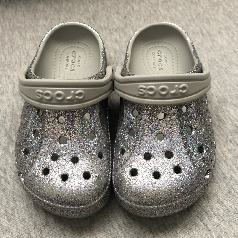 Crocs Kids Classic Glitter Clog Sandals Size: C9